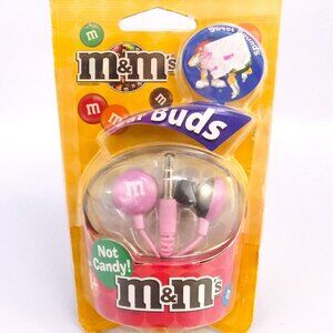 2008 Maxell M&M Ear Buds Earbuds NOS Pink